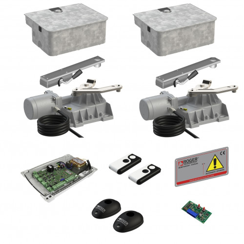 ROGER Zestaw do bram skrzydłowych SET BR21 354 L o max długościach skrzydeł 4,5 m + 4,5 m do montażu podziemnego
