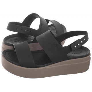 Sandały Brooklyn Low Wedge W Black/Mushroom 206453-07H (CR199-a) Crocs
