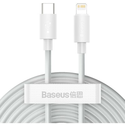 Baseus Simple Wisdom Data Cable Kit Type-C to iP PD 20W (2PCS/Set1.5m White