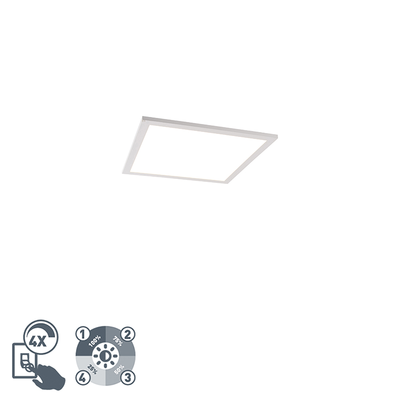 QAZQA Lampa sufitowa biała 40 cm z 4-stopniowym ściemnianiem LED - Liv