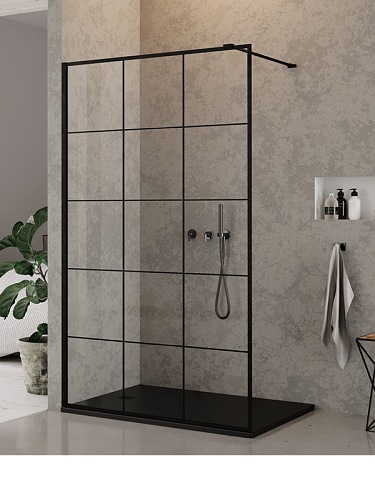 New Trendy NEW MODUS BLACK Kabina prysznicowa Walk-in szkło czyste profil czarny kratka Active Shield 120x200cm EXK-0105   EXK-0105