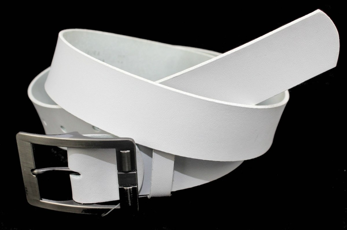 Pasek Damski Skórzany Gładki COMPLEX (PL) 40 mm BIAŁY Szeroki