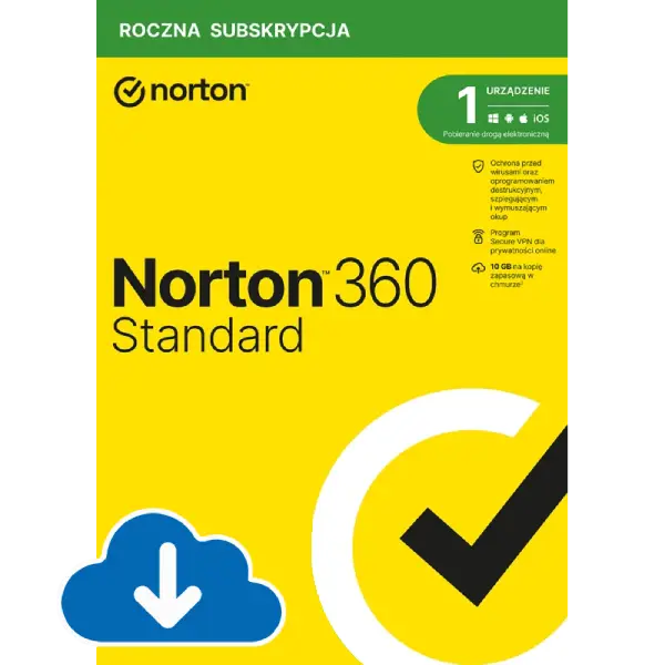 Norton 360 Standard (1 urządzenie, 1 rok) - bez podawania karty płatniczej