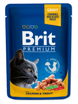 Brit Premium Cat Adult Łosoś + Pstrąg Saszetka 100G