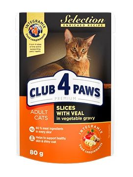 Club 4 Paws Club 4 Paws CLUB4Ł KOT 80g SASZ CIELĘCINA VAT012719