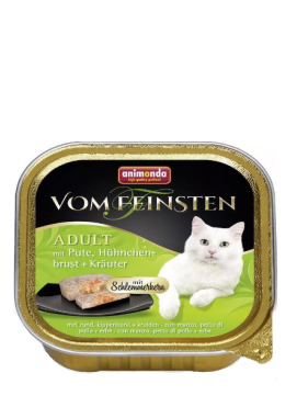 Animonda Vom Feinsten Adult z nadzieniem 6 x 100 g Indyk pierś z kurczaka i zioła