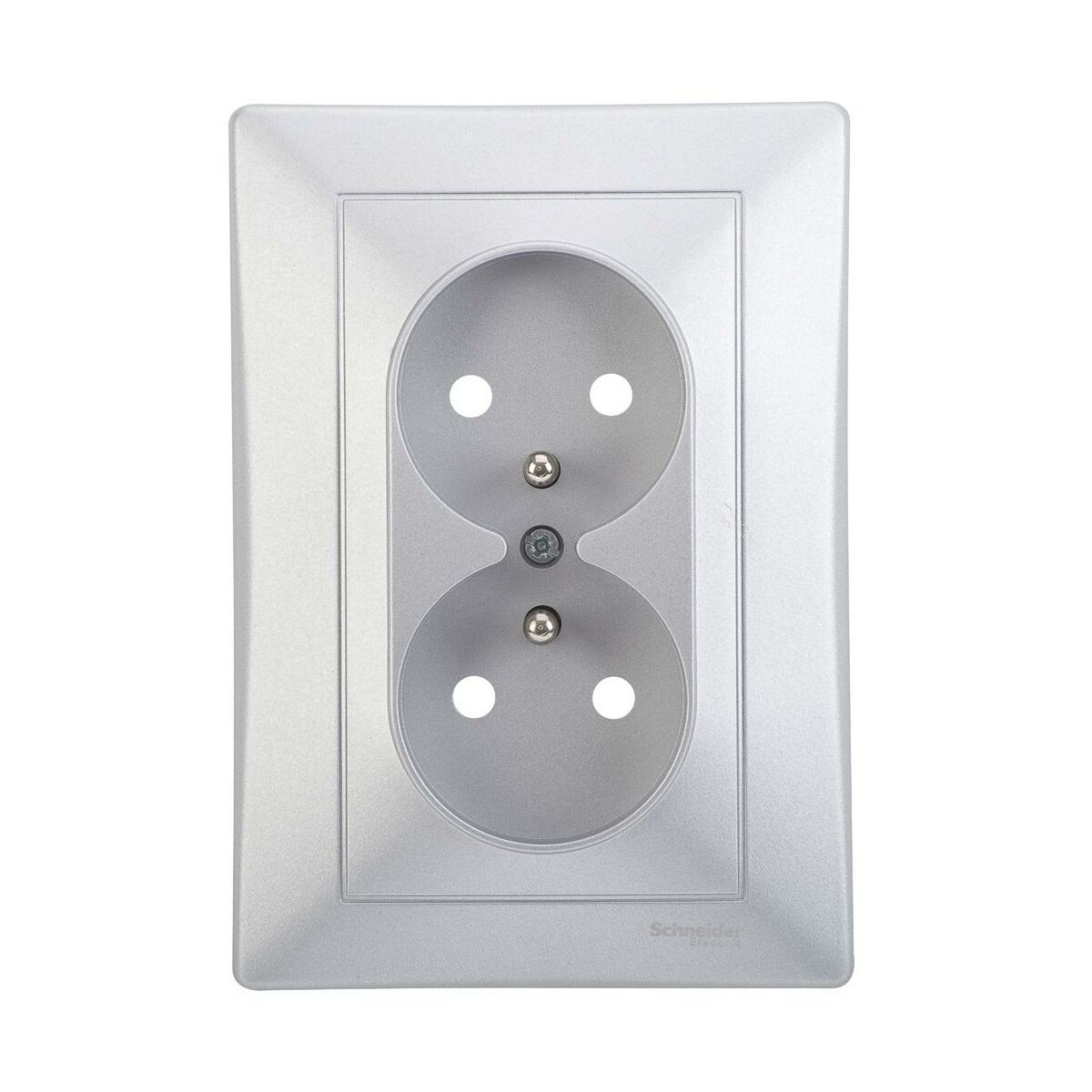 Schneider Gniazdo podwójne 2 x 2P + Z SEDNA aluminium