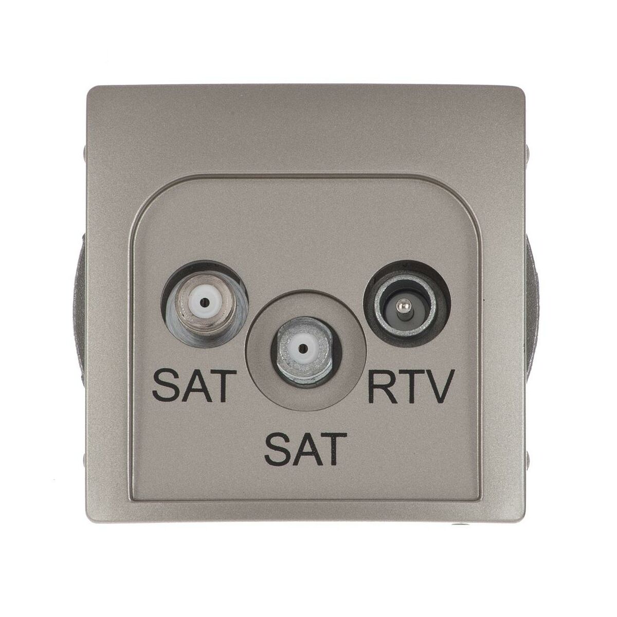 Kontakt Simon Gniazdo RTV / SAT końcowe podwójne BASIC satyna
