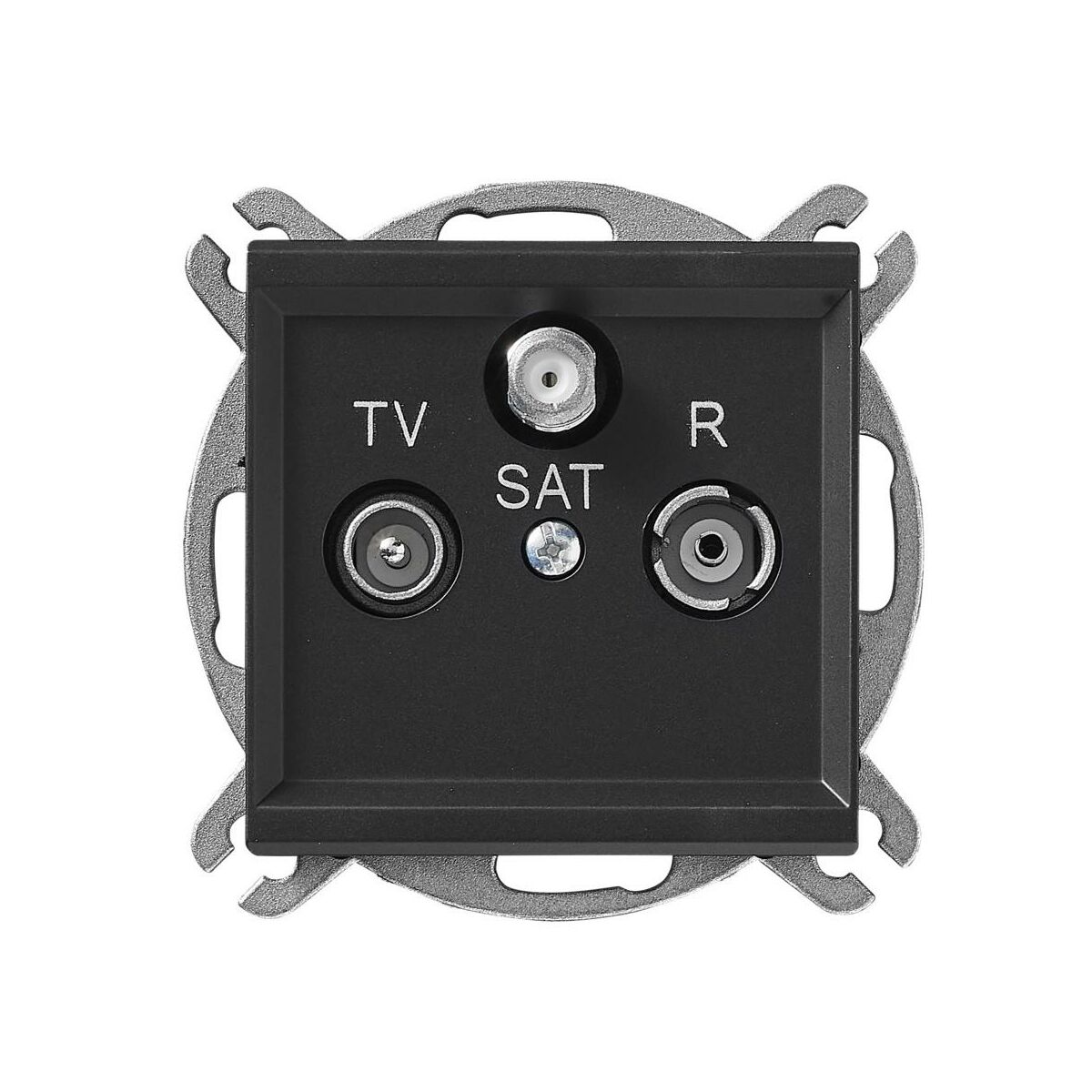 LEDart antenowe RTV/SAT końcowe, bez ramki - Ospel Sonata GPA-RS/m/38, kolor srebrny mat