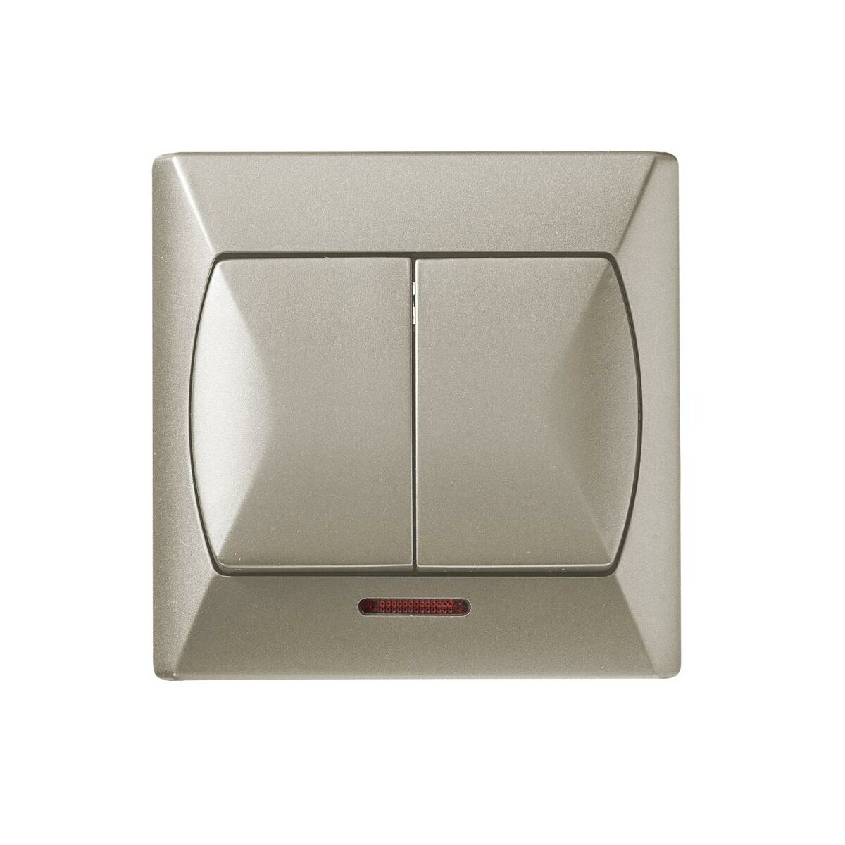 Ospel Włącznik podwójny z podświetleniem AKCENT satynowy