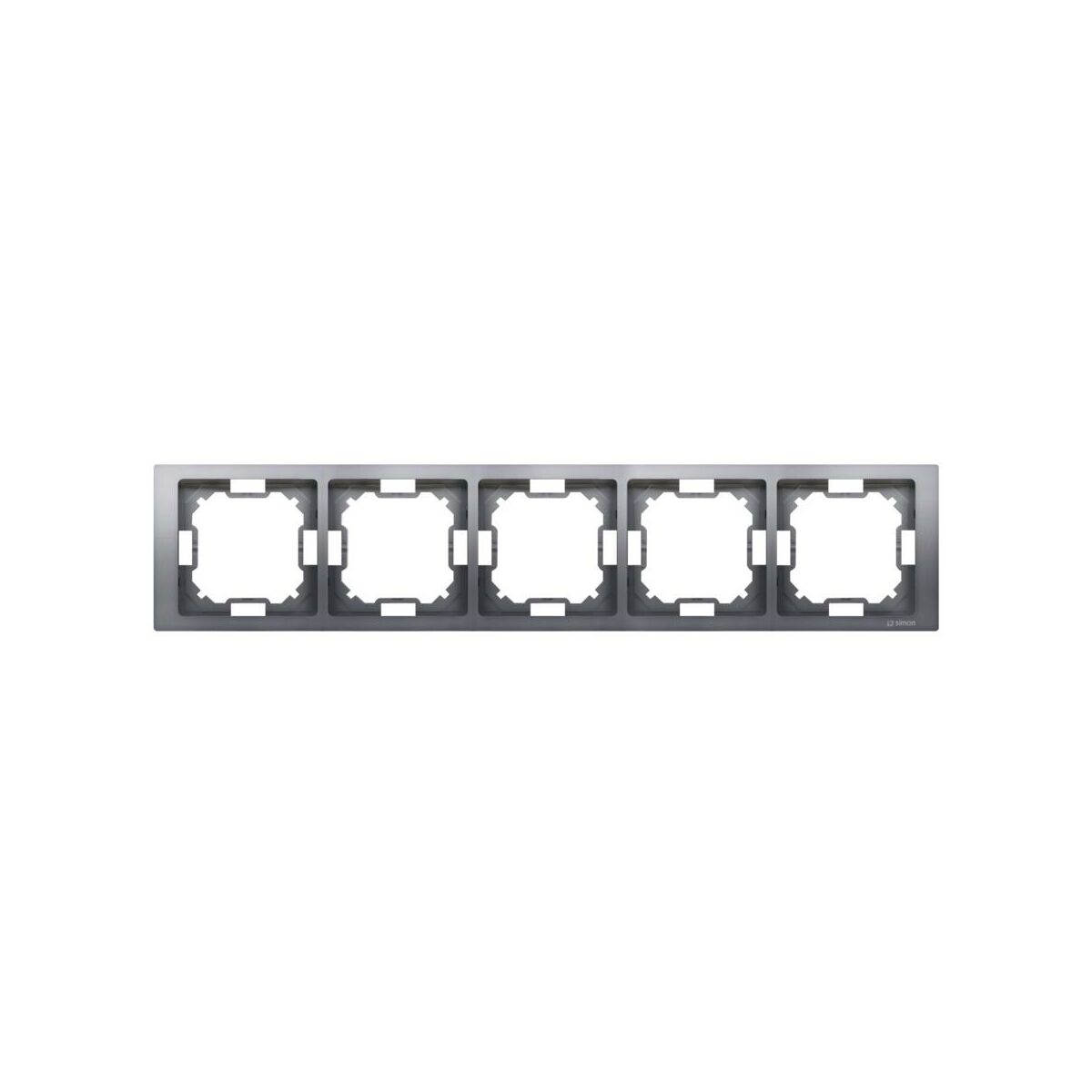 Kontakt Simon Ramka pięciokrotna SIMON BASIC stal inox