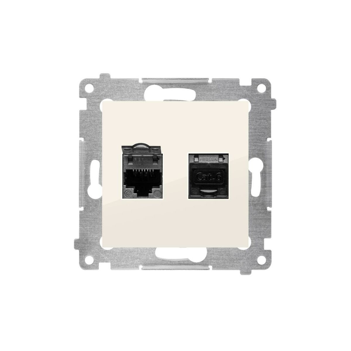 Kontakt Simon Simon 54 Gniazdo komputerowe podwójne 2xRJ45 kat.6 z przesłoną kremowe D62.01/41 WMDK-0620xx-041 0001-00000-37889 [4349816]