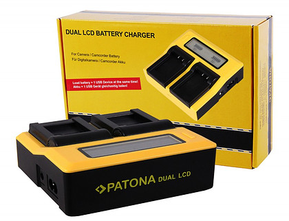 Zdjęcia - Ładowarka do akumulatorów Ładowarka podwójna Patona Dual LCD USB do FujiFilm NP-W126s - Raty (raty 0