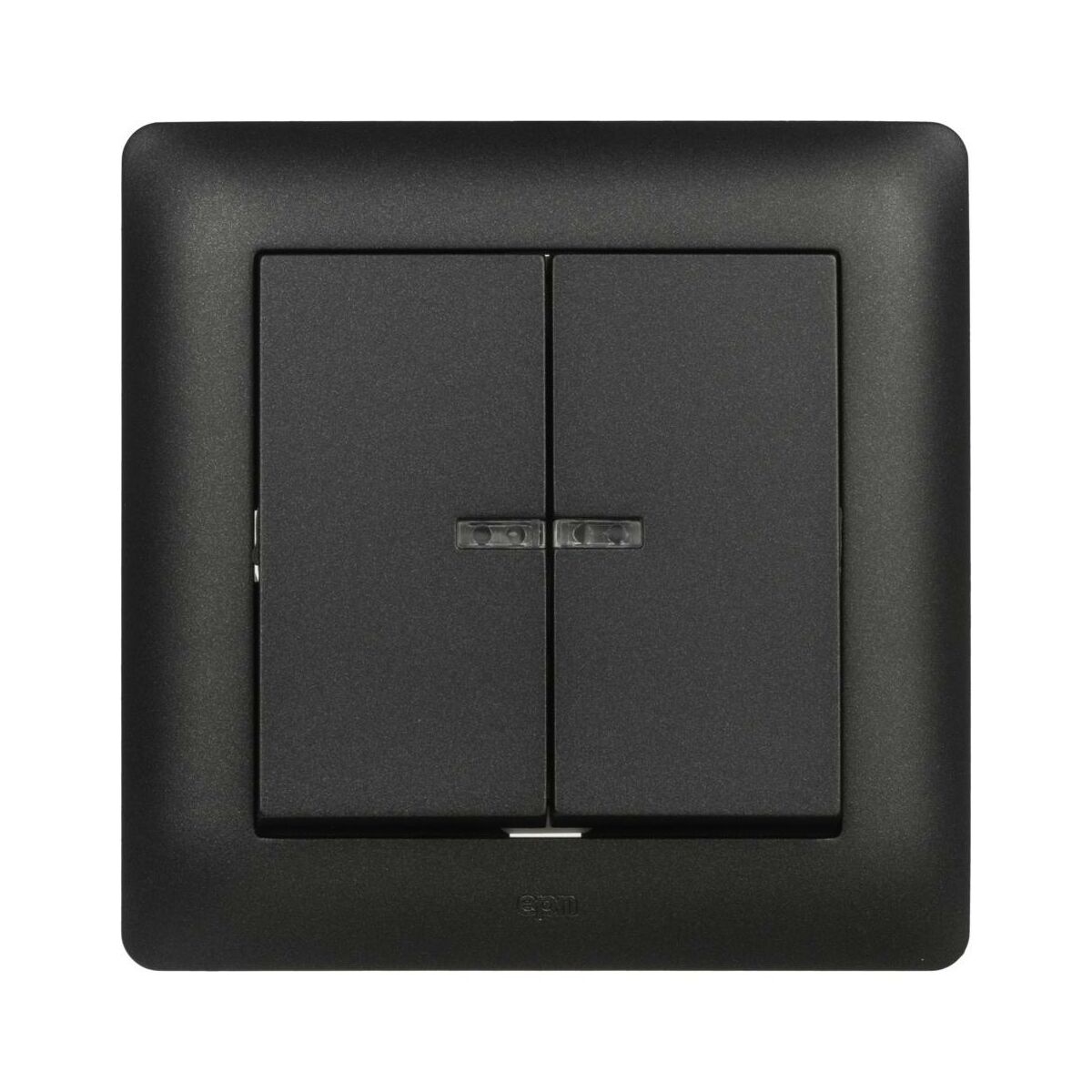 Wyłącznik podwójny z podświetleniem ASTORIA czarny ELEKTRO-PLAST