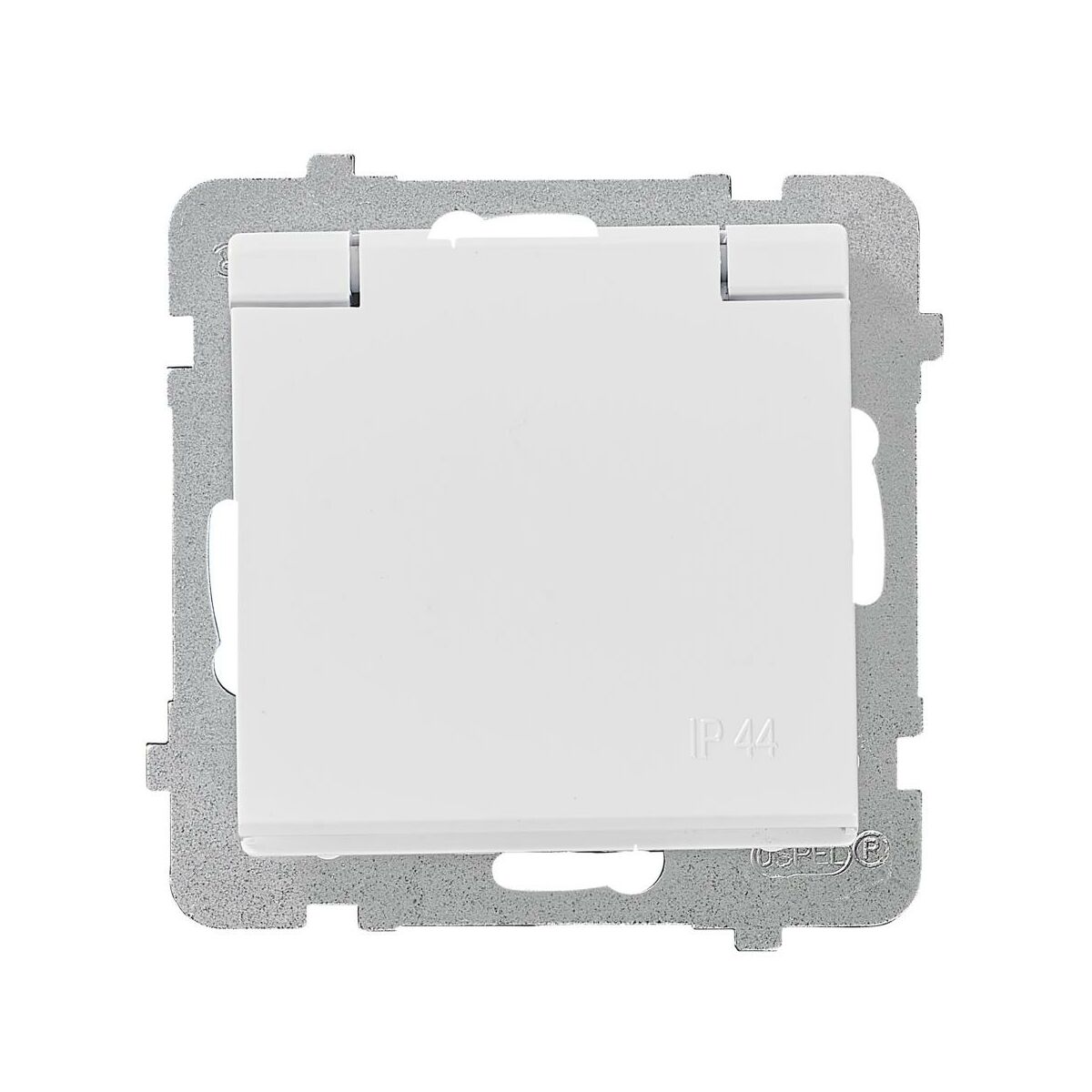 LEDart wtyczkowe hermetyczne pojedyncze, z uziemieniem, bez ramki - Ospel Sonata GPH-1RZ/m/00/w, kolor biały, 16A/250V