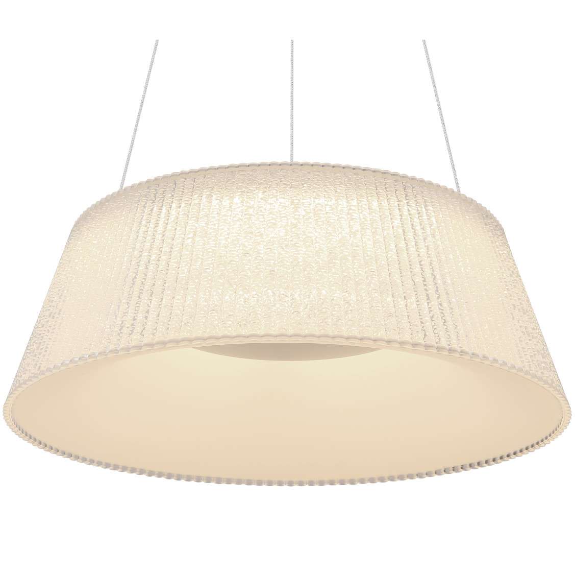 LAMPA wisząca CROTONE 48801CH-45 Globo plisowana OPRAWA zwis LED 45W 3000K - 6000K kryształki biały przezroczysty
