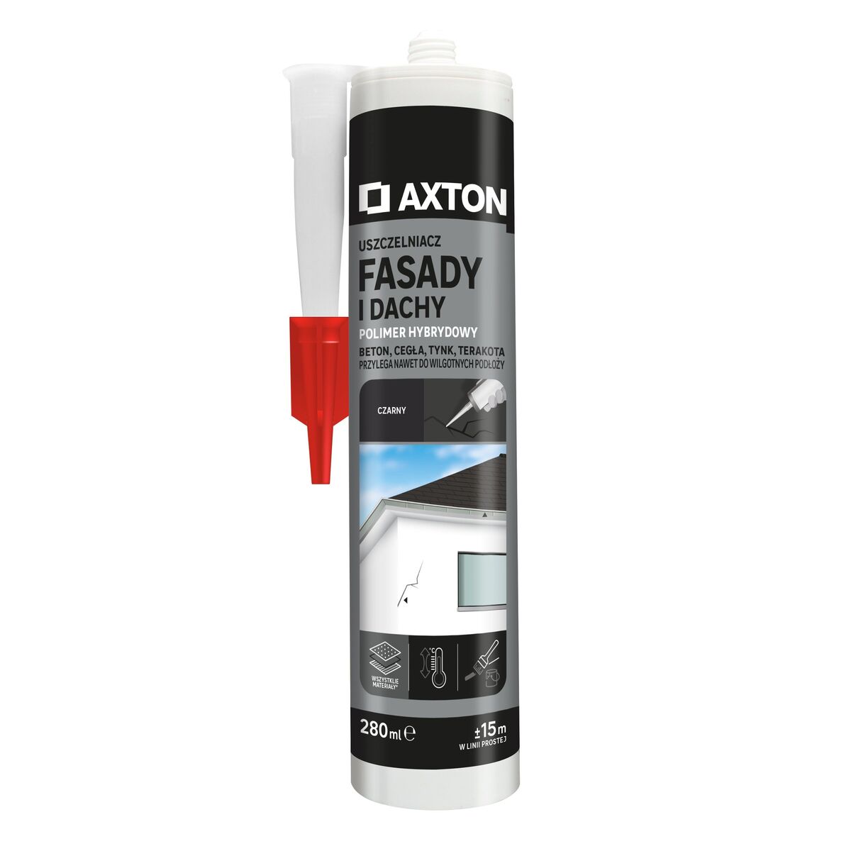 Uszczelniacz Fasady i Dachy 280 ml czarny Axton 3276000710233