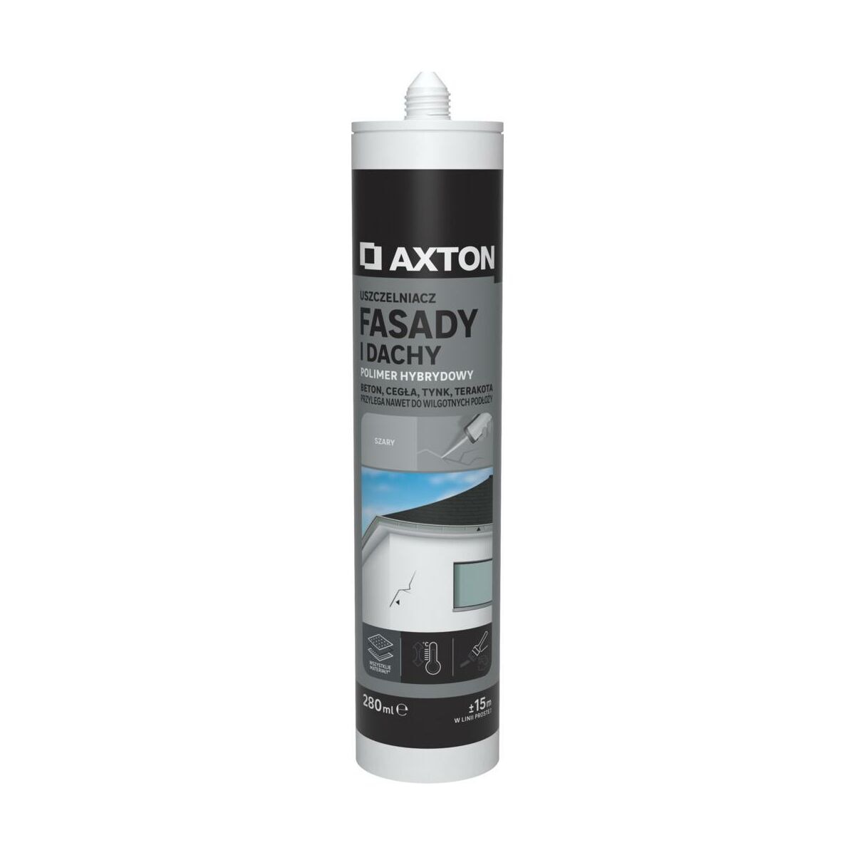 Uszczelniacz Fasady i Dachy 280 ml szary Axton