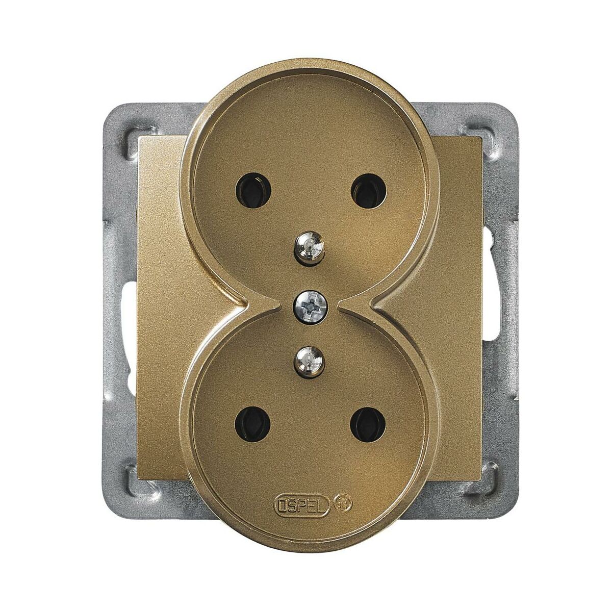 Ospel Impresja antracyt gniazdo podwójne +0) GP-2YZ/50 GP-2YZ/50