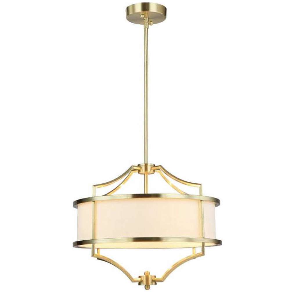 LAMPA okrągła Stesso Old Gold S Orlicki Design abażurowa OPRAWA wisząca w stylu klasycznym kremowa złota