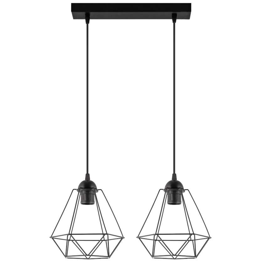 Wisząca lampa druciana VEN W-L 1210/2 metalowa na listwie czarne