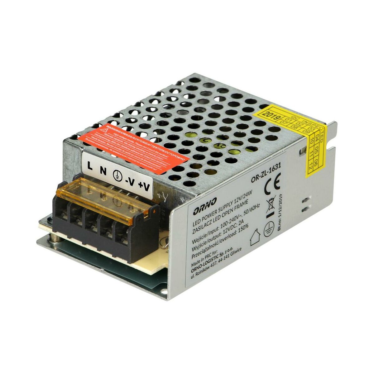 Orno Zasilacz do LED OPEN FRAME IP20 12V/24W