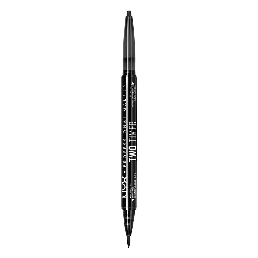 NYX Eye-liner Two Timer - Dual Ended Eyeliner Jet czarny 1.2g