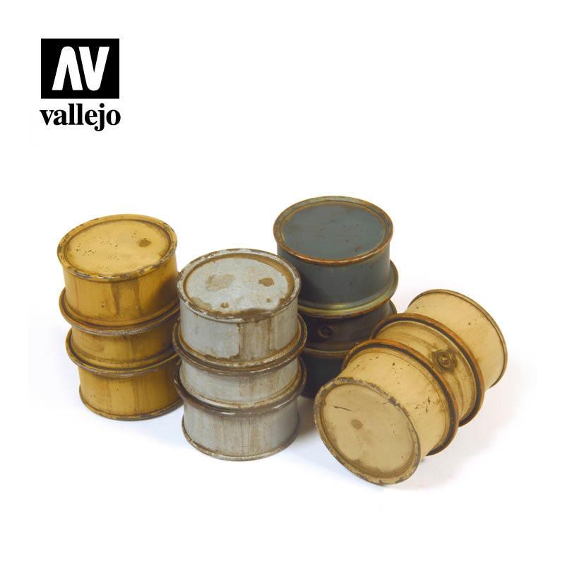 Vallejo Diorama Accessories German Fuel Drums #1 1:35 Vallejo SC201