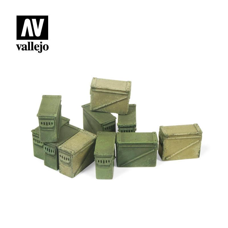 Vallejo Diorama Accessories Large Ammo Boxes 12,7 mm. 1:35 Vallejo SC221