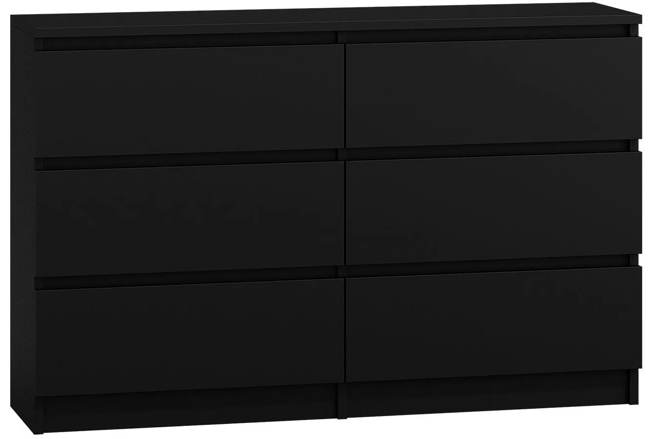 Duża czarna komoda z szufladami 140 cm K2-L07