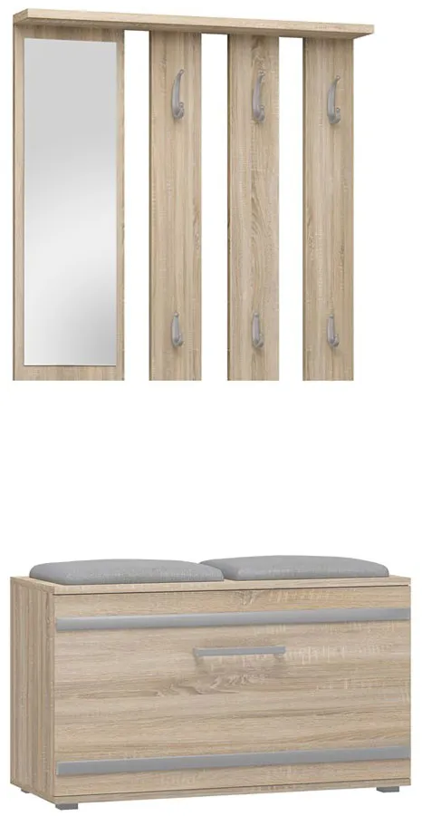 Garderoba Z Lustrem I Szafką Na Buty + Siedzisko S0-M47