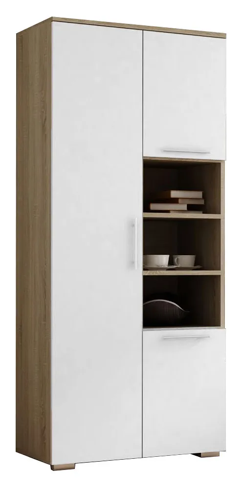 Szafa na odzież - biała + dąb sonoma C9-W14