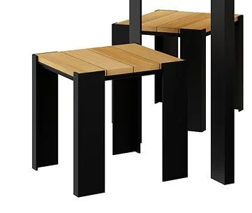 Drewniany kwadratowy taboret ogrodowy C1-W98