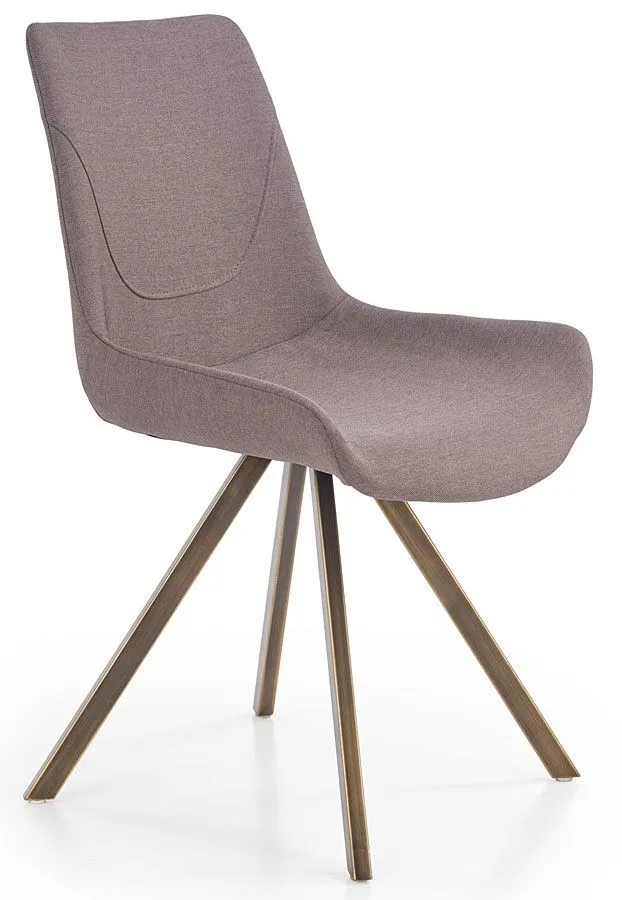 Popielate metalowe krzesło tapicerowane H2-D10