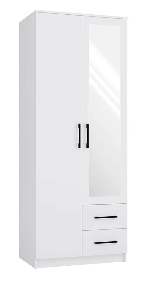 Biała Szafa Wolnostojąca Z Lustrem K9-W77