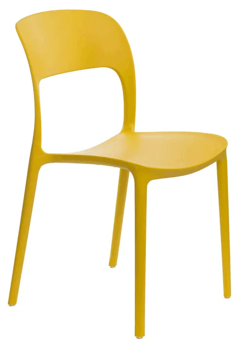 Żółte minimalistyczne krzesło z oparciem - Ginger 2X