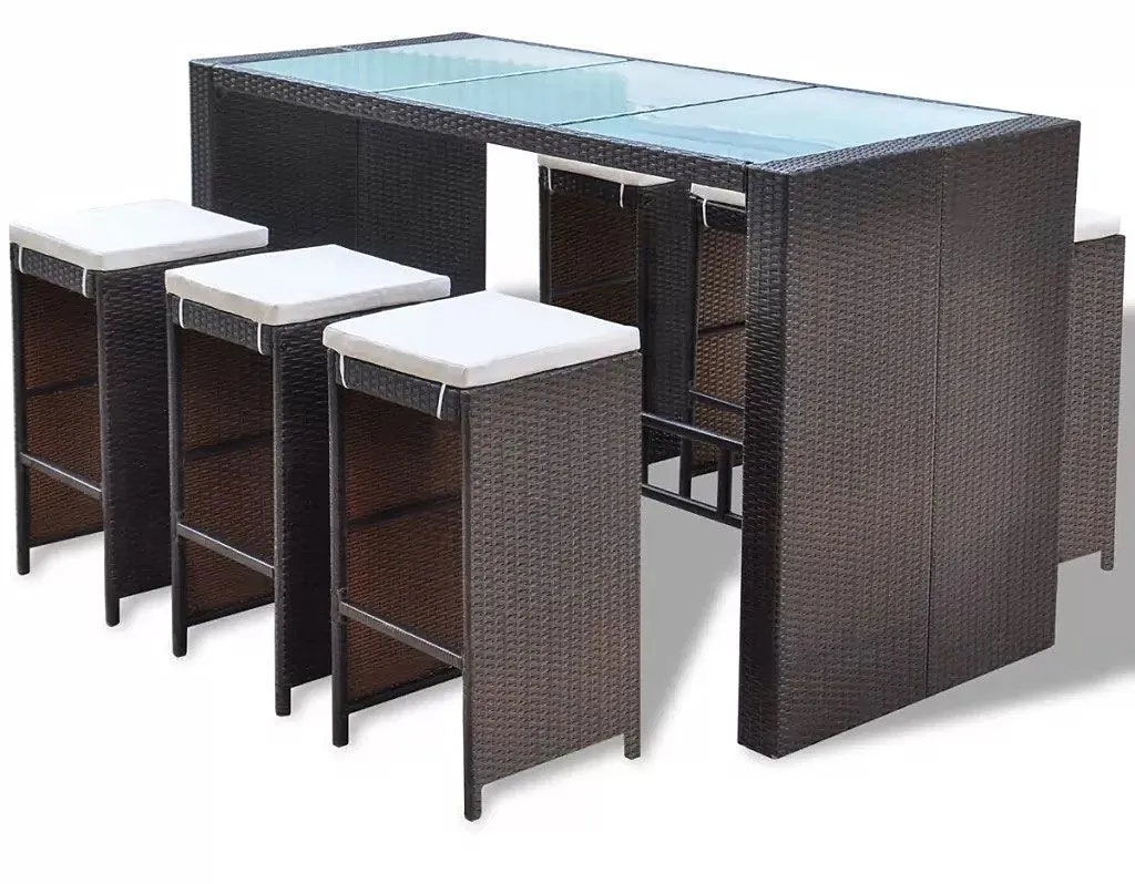 Zestaw barowy do ogrodu brązowy L1-S24