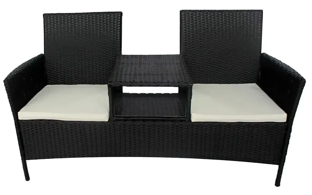 Ławka ogrodowa ze stolikiem Casel - czarna