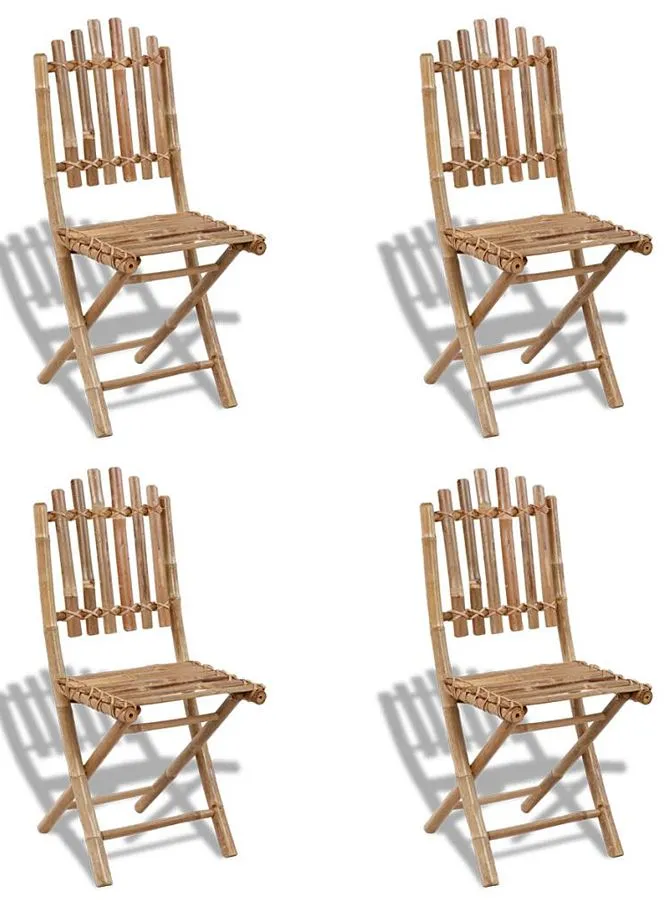 Składane krzesła bambusowe 4 szt. E2-Z61
