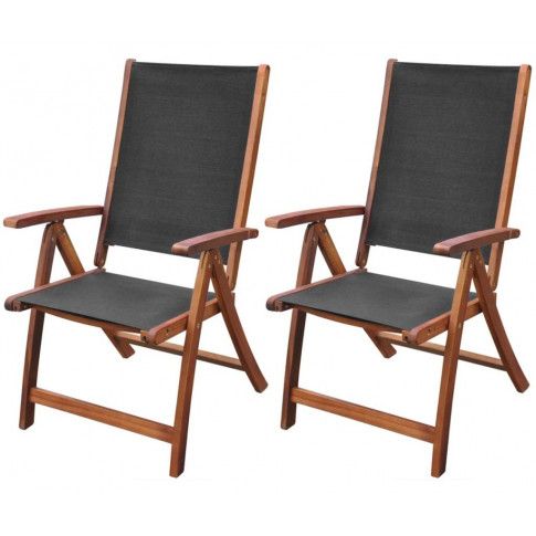 Fotele i krzesła ogrodowe - Zestaw drewnianych krzeseł ogrodowych - Taloma - grafika 1