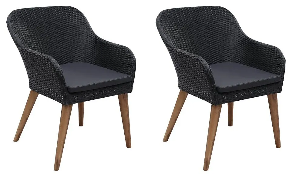 Czarny zestaw krzeseł ogrodowych H4-F07