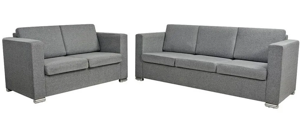 Tapicerowany sigala komplet wypoczynkowy 3x jasnoszary N0-L87