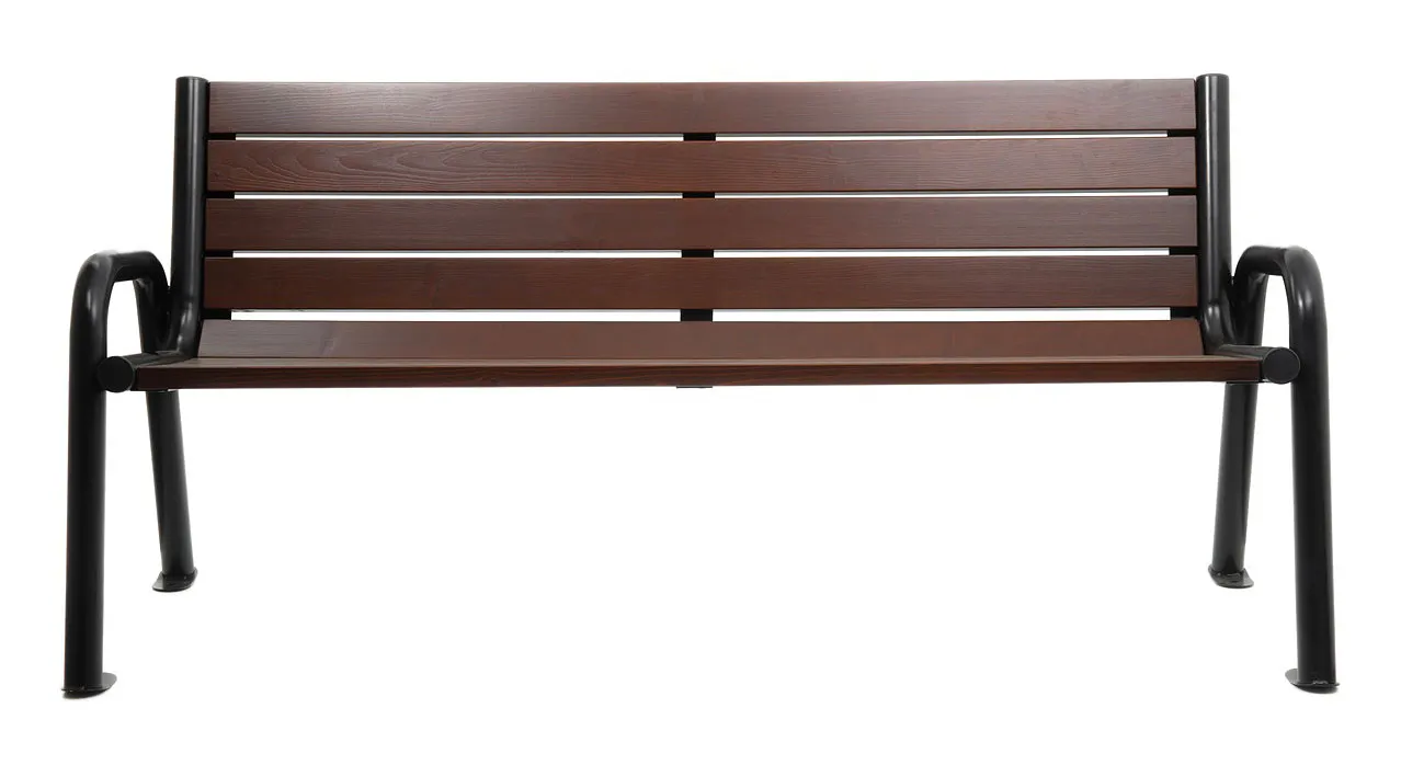 Stalowa ławka parkowa palisander C1-E59