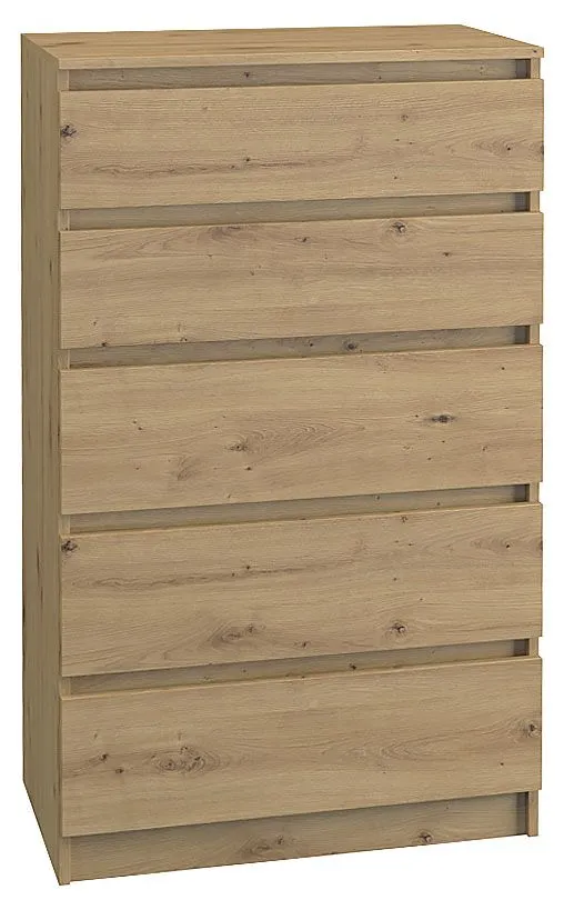 Klasyczna komoda z 5 szufladami dąb artisan Perlos