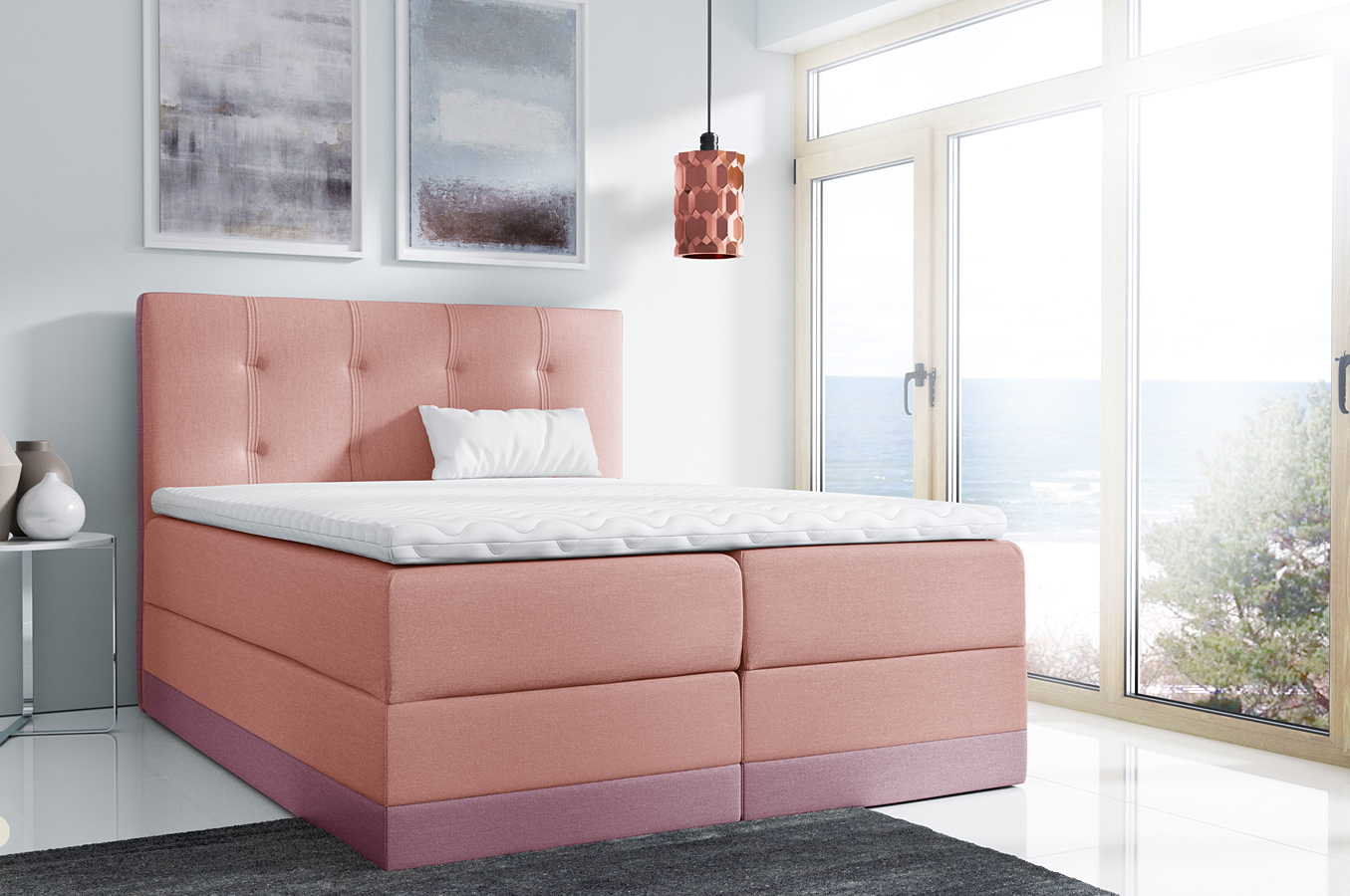 Łóżko kontynentalne 140x200 F1-R85