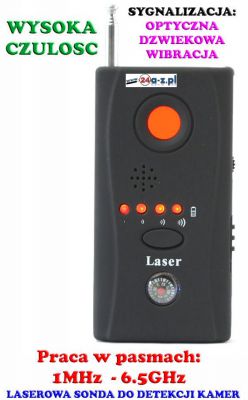 Laserowy wykrywacz podsłuchw, kamer, GSM, GPS