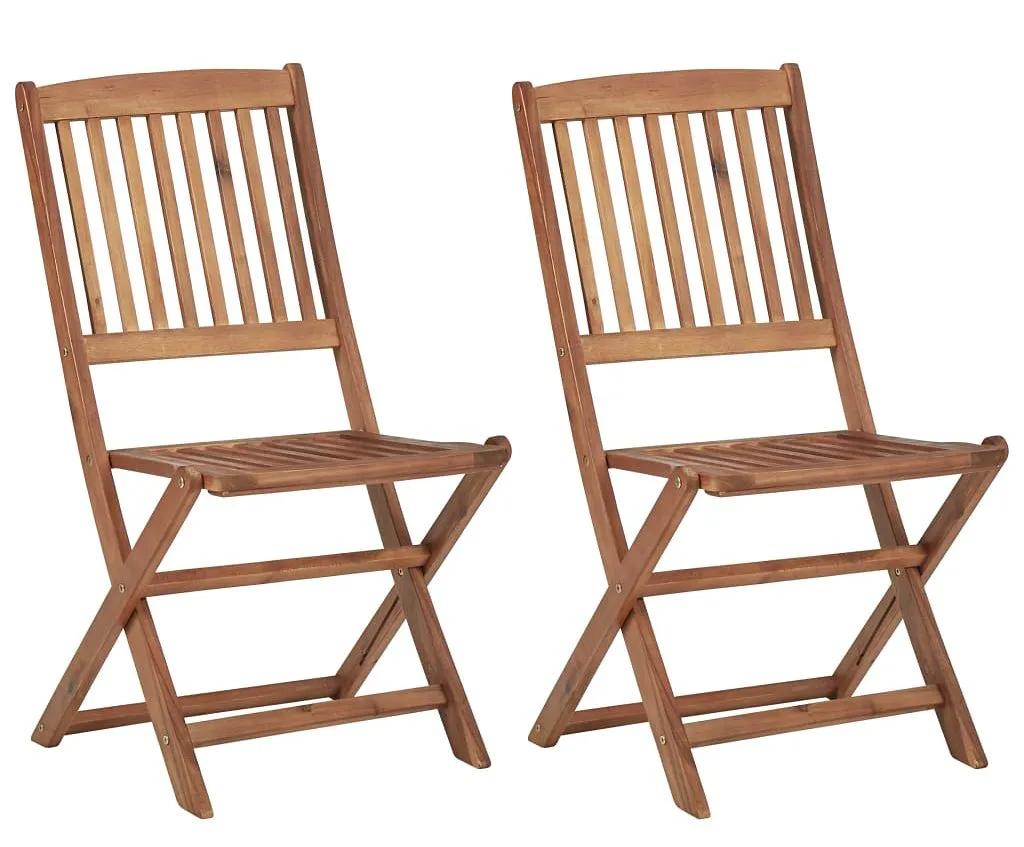 Składane krzesła ogrodowe akacjowe Auston - 2 szt.