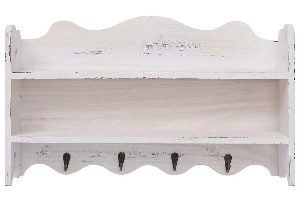 Biały wieszak ścienny z półkami W6-M23