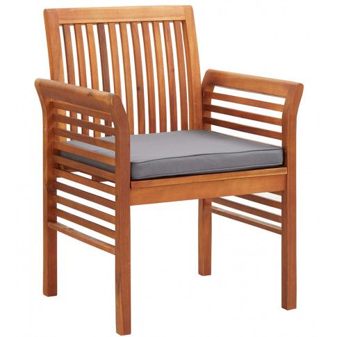 Krzesło drewniane z poduszką Kioto - popiel