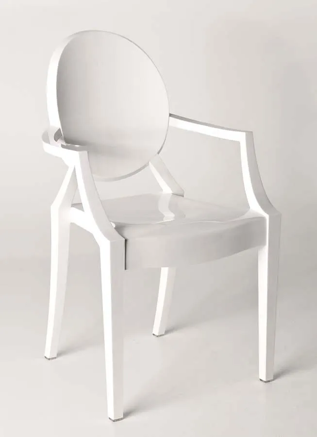 Białe krzesło w stylu louis ghost T8-L47